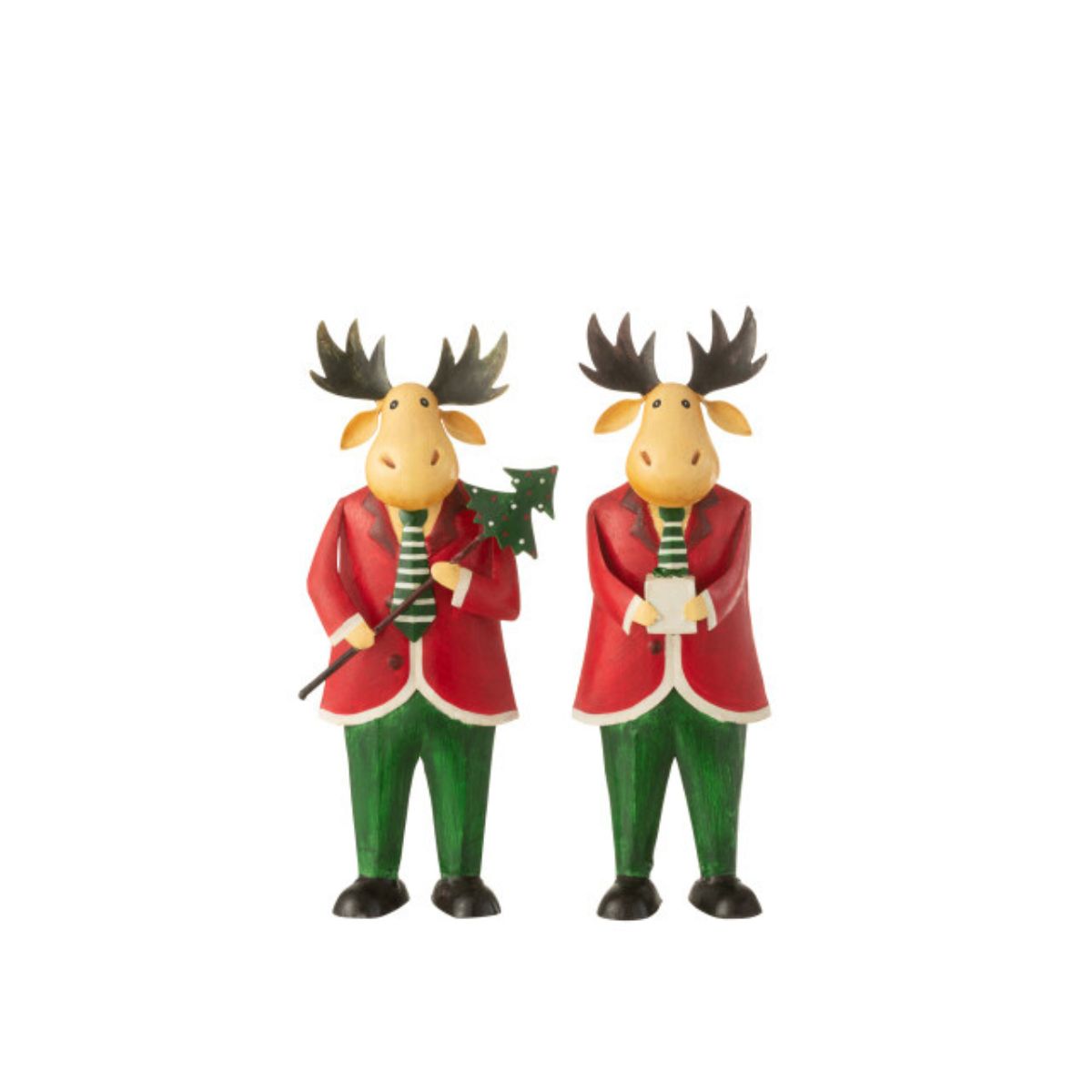 Alce in Piedi con pacco Regalo e Albero Rosso