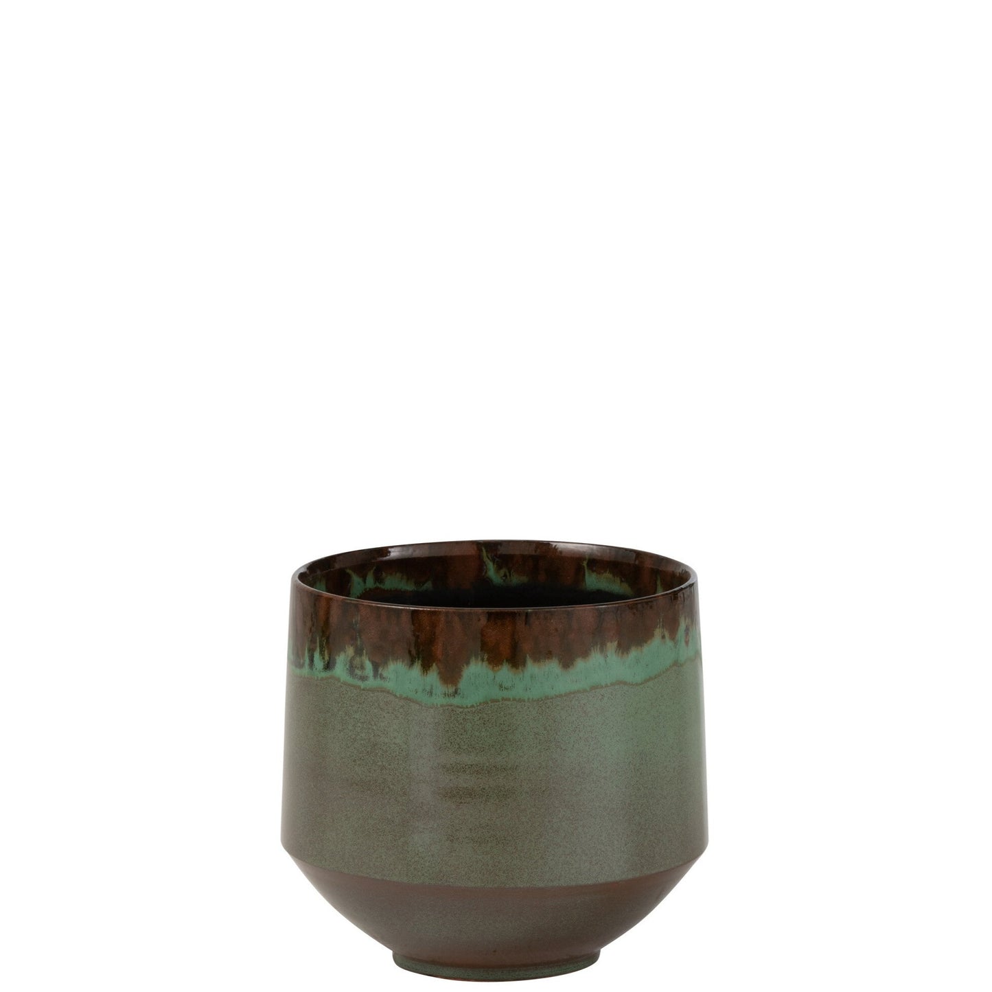 Porta vaso in ceramica verde