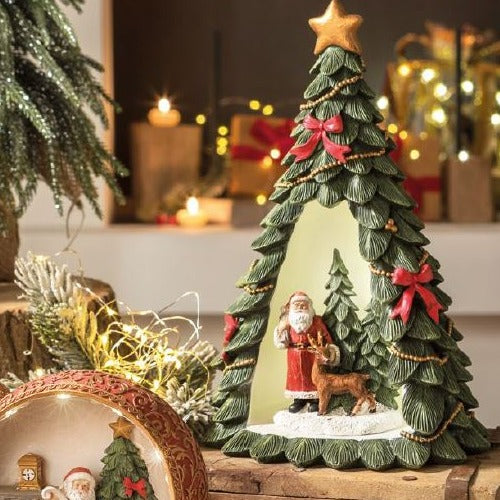 Albero con Babbo Natale con led