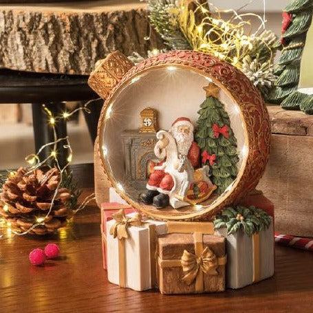 Pallina con Babbo Natale con led