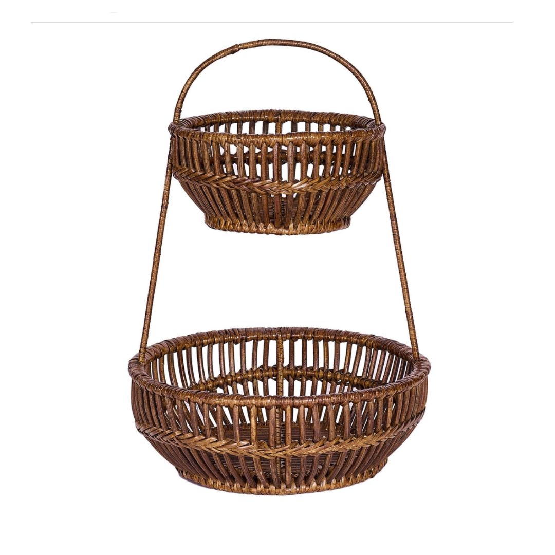 Etagère Portafrutta in rattan