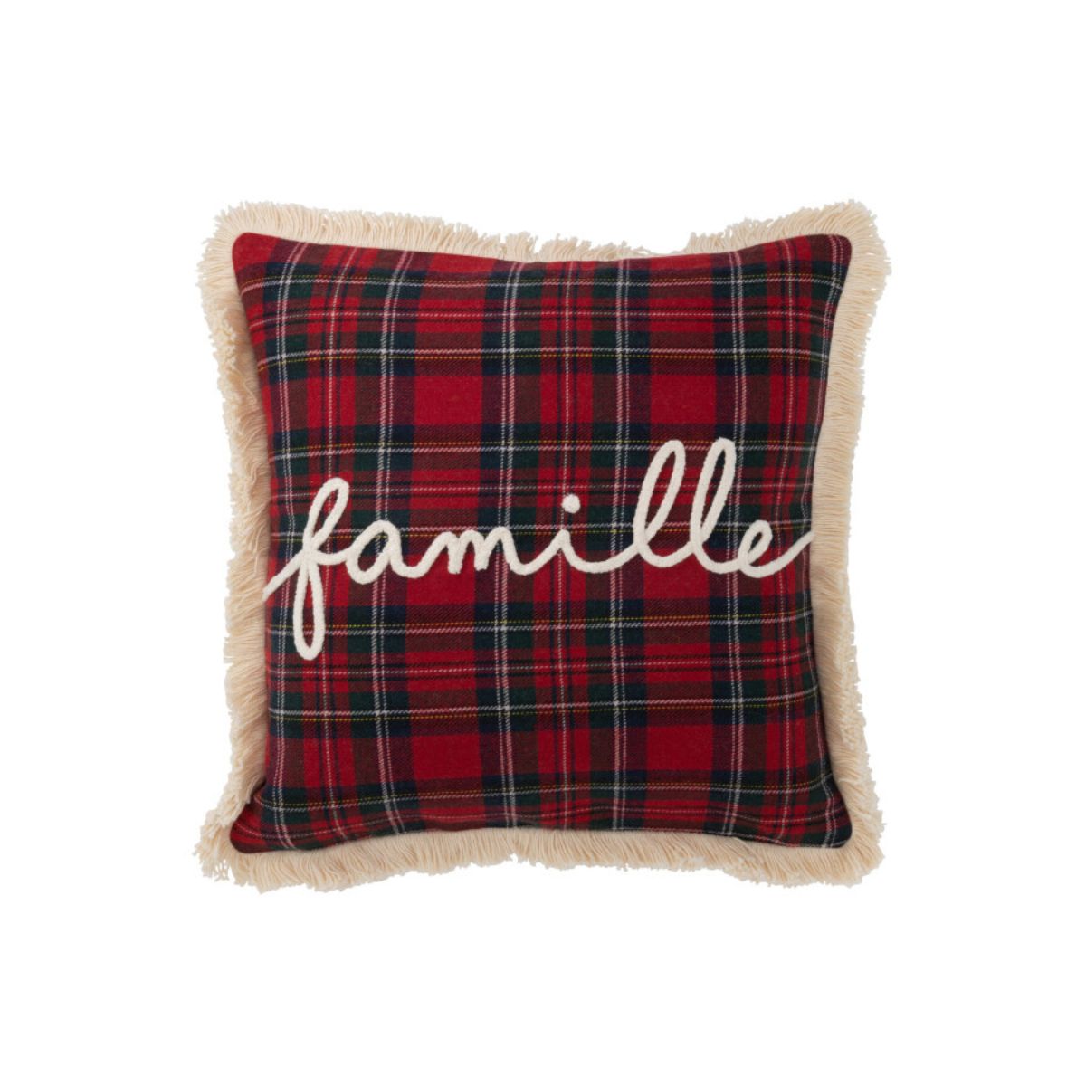 Cuscino Quadretti Famille Rosso/Verde
