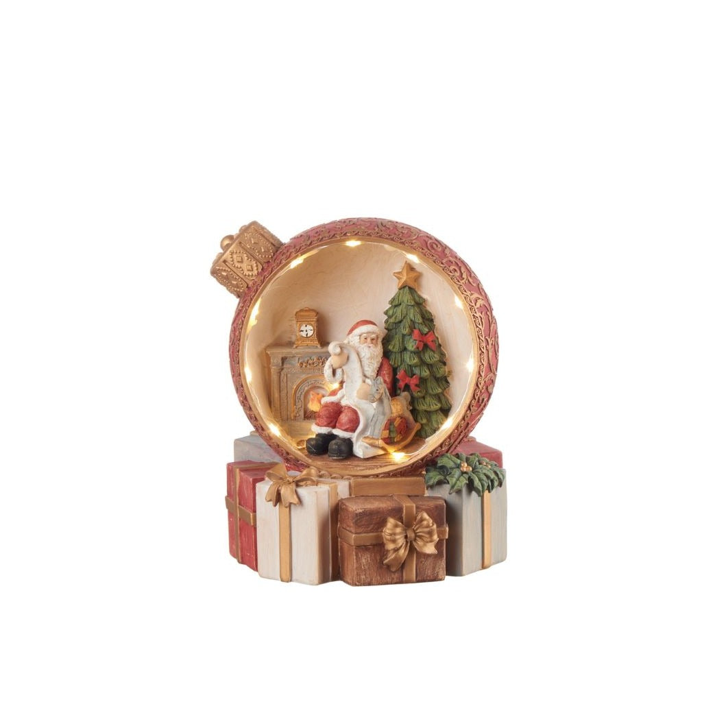 Pallina con Babbo Natale con led