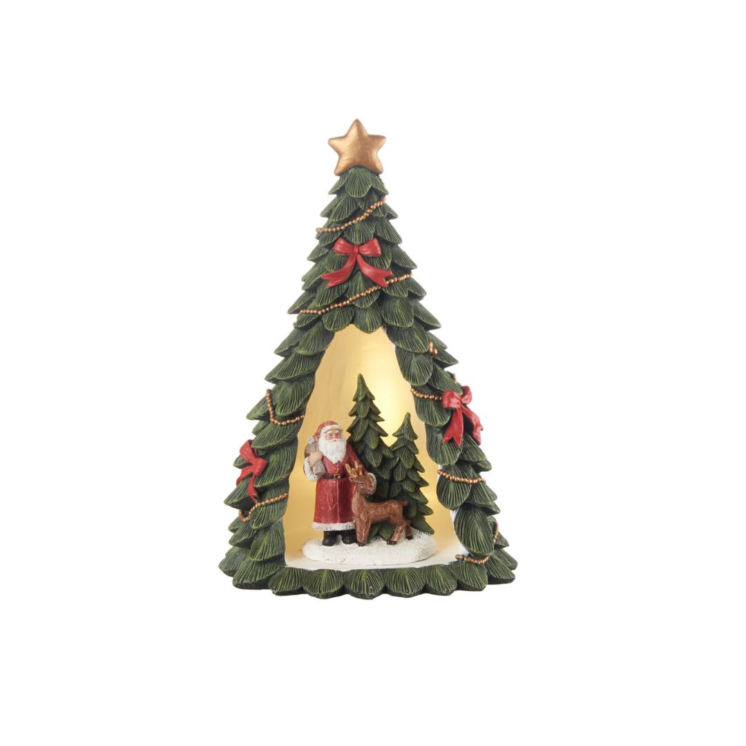 Albero con Babbo Natale con led
