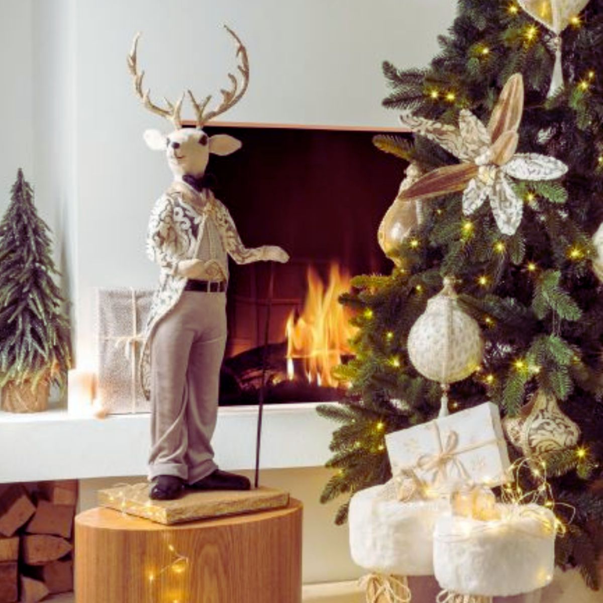 Fiore con Stelo Decorazione per Albero Natalizio