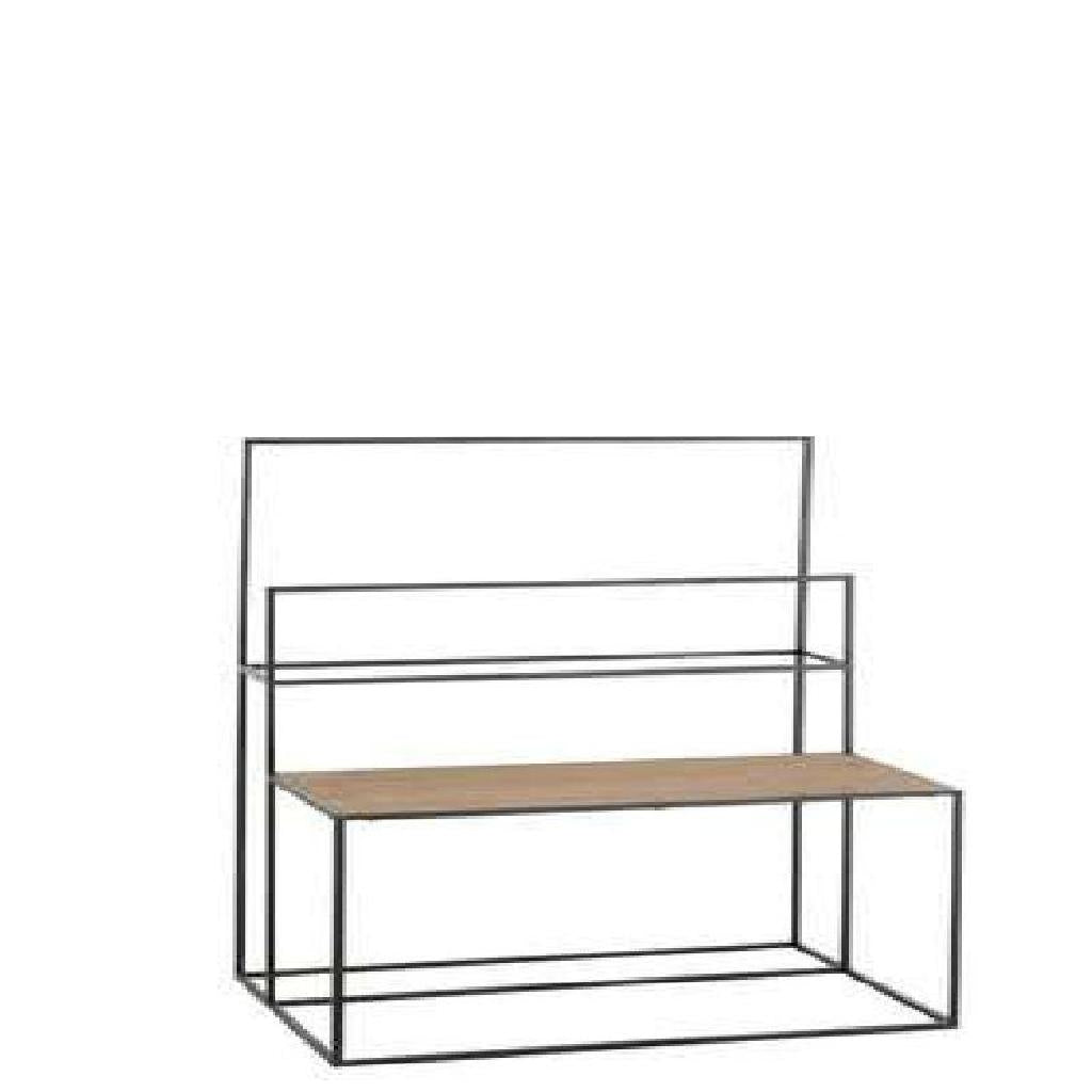 Textile Rack Metal/wood Black