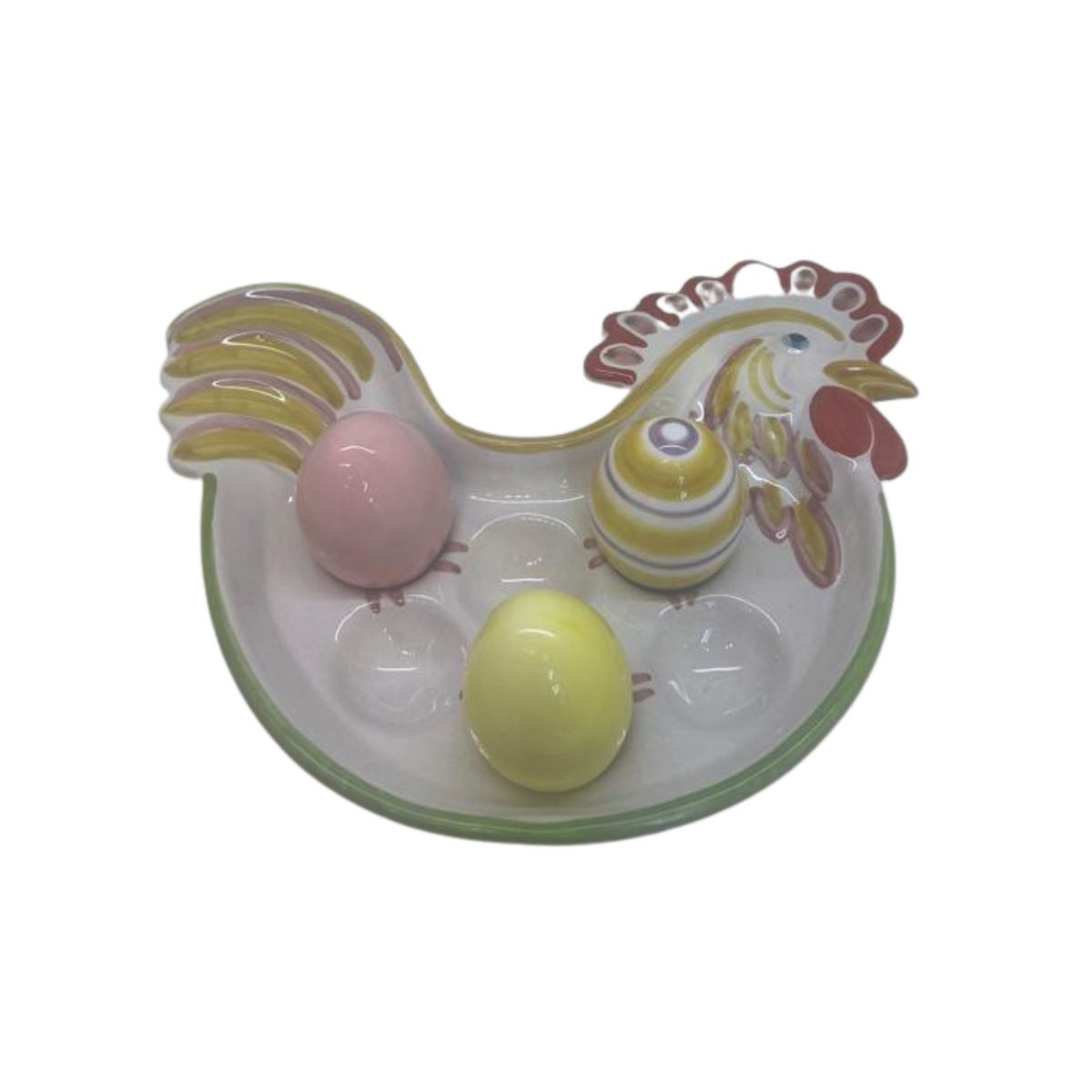 Gallina in ceramica porta uova