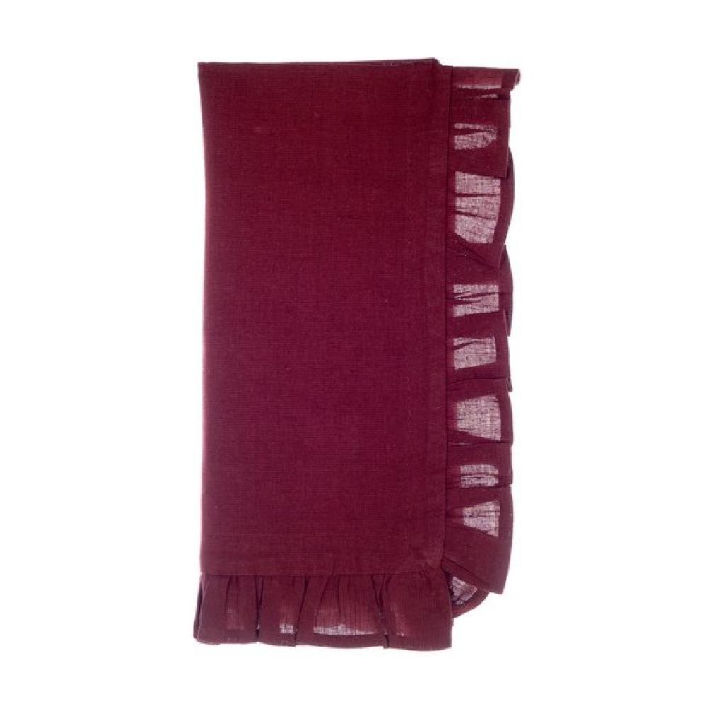 Tovagliolo Misto Lino Con Gala Bordeaux