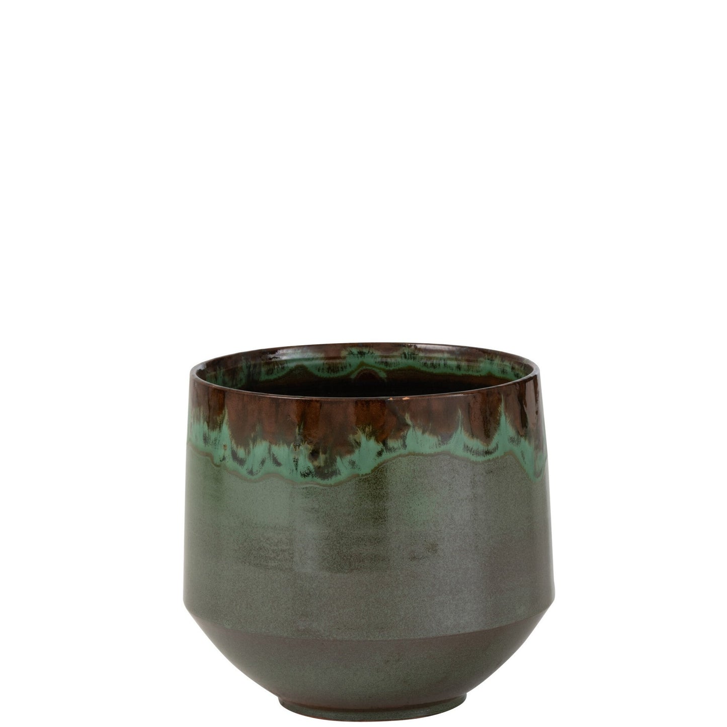 Porta vaso in ceramica verde